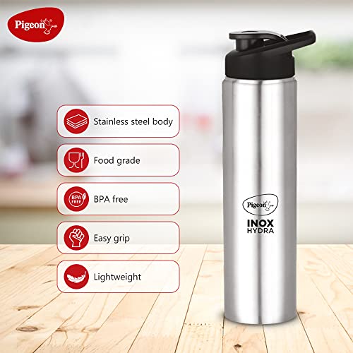Pigeon by Stovekraft Stainless Steel Inox Hydra 1000 Drinking Water Bottle 900 ml - Silver (Pack of 1)