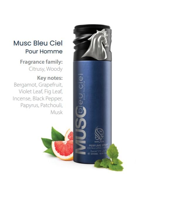 Nylaa Musc Bleu Ciel Body Perfume Spray 200 ml Men