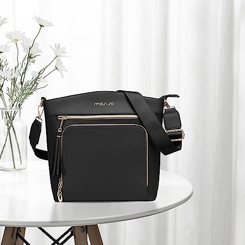 MOSISO Crossbody Bag, Purses for Women Crossbody Bag, Multi Pockets Handbag Shoulder Bag with Card Holder Wallet & Tassel