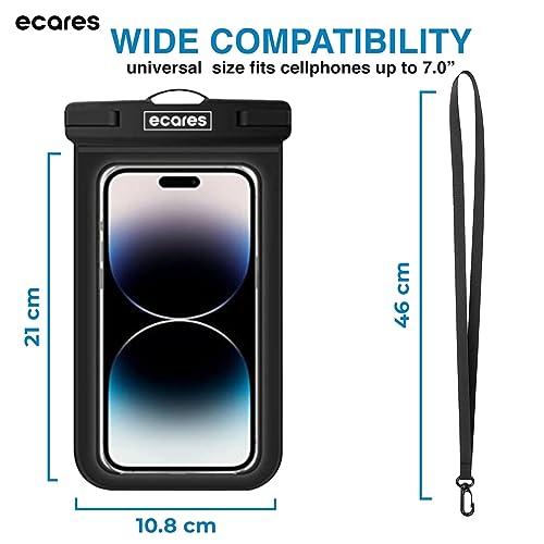 ECARES? Mobile Waterproof Pouch, Touchscreen Functionality Bag, Waterproof Case, Cellphone Dry Bag, Waterproof Phone Case, Drift Diving Swimming Waterproof Bag, for Smart Cellphones upto 7??(Pack-1)