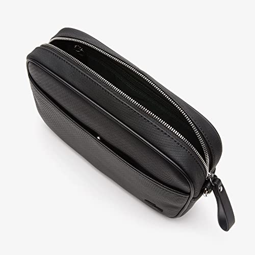 Lacoste Unisex Flat Pocket Zip Crossover Bag, Black