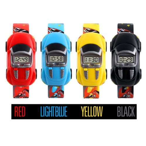 Boys Girls Kids Digital Car Watch - Azonee Fun Cartoon Wristwatch for Children, for Birthdays, and More