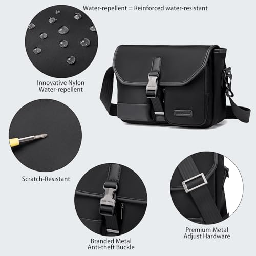 Arctic Hunter Sling Bag for Men Anti-theft Nylon Water-repellent Stylish Shoulder Bag with Multiple Compartment 10.9-inch iPad Crossbody Bag for Daily Casual College
