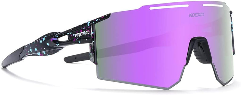 RINKUOLYO Sports Polarized Sunglasses for Men and Women Viper Sunglasses for Cycling Running Driving, M