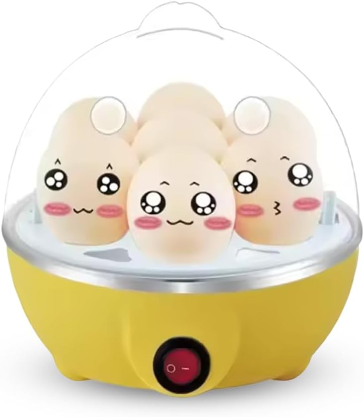 TAFRUJ MART Electric Egg Boiler, Automatic Egg Cooker with Power Switch, Yellow