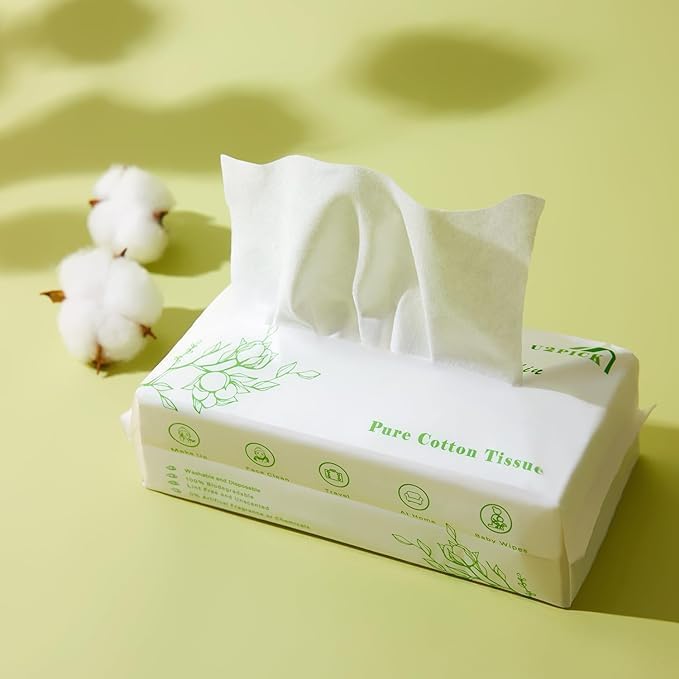 Disposable Face Towel, 100pcs Cotton Tissue Soft Dry Wipes,Simple Wet and Dry Cleansing Face Towel, Wet Dual Portable Use for Sensitive Skin & Baby & Makeup Remover & Personal Care(1 PACK=100PCS)