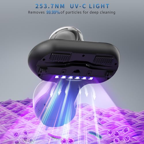 Hersven Mattress Vacuum Cleaner, UV Bed Vacuum Cleaner 12KPa Handheld Vacuum Upgraded Effectively Clean Up Bed, Pillows, Cloth Sofas, Carpets and Ther Fabric Surfaces