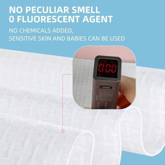 Disposable Face Towel, Biodegradable Extra Thick Soft Large Clean Facial Towels, Plant Fiber Washcloth Dry Wipes for Sensitive Skin, Travel, Makeup Remover - 50 Count (White)