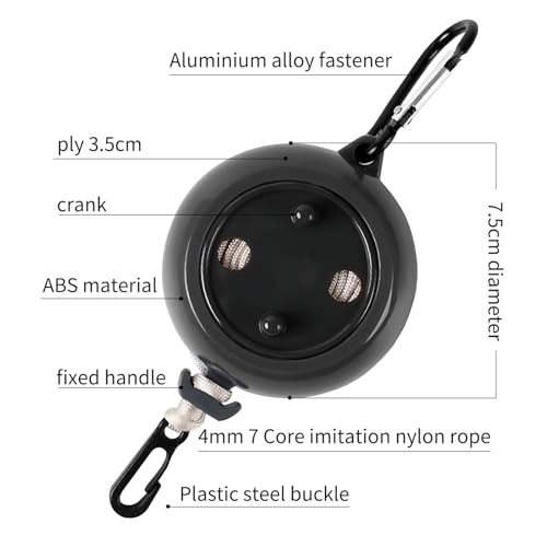 Portable Travel Clothesline Cord, Adjustable 33ft Camping Clothes line, Laundry Drying Rope for Hotel Trip,Camping,Backyard,Outdoor/Indoor, Black