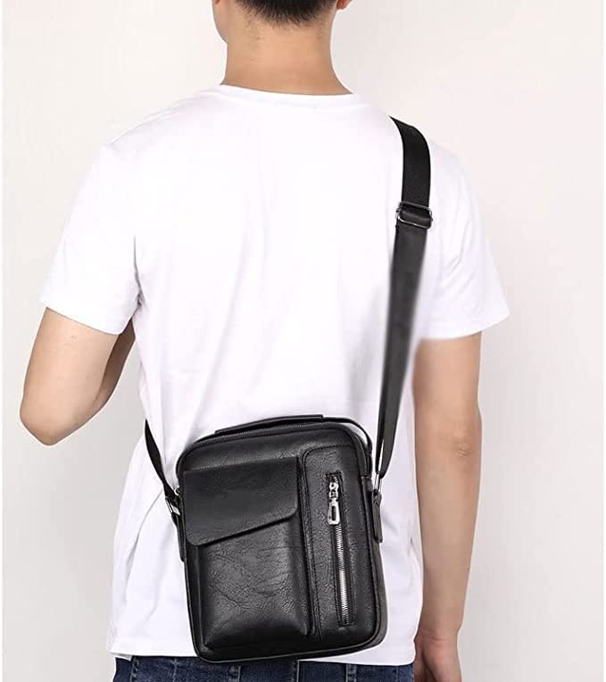 Shoulder Pack, Crossbody Bag for Men for Travel Business with Magnetic Buckle