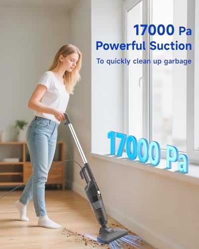 BOMIDI 17000Pa Ultra - Strong Handheld Vacuum Cleaner with 900mL Dust Cup, Quiet Suction, 5m Cable & Washable Filter - Ideal for Wood, Carpet, Tile Floors - Black