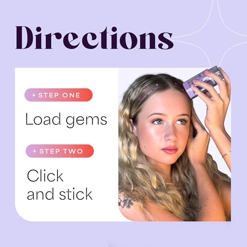 Hally Hair Gems Pen Applicator - Styling Tool With 240 Multicolored Adhesive Gem Stickers Jewels - Stylish Accessories for School, Halloween, Festivals, Wedding, Parties & More