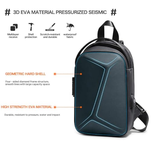 NALACAL Water-Resistant Sling Bag for Men, USB Crossbody Backpack Casual Mens Shoulder Bag