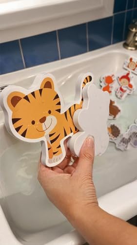 Sweet seven Kids Bathroom Toys: Soft EVA Foam Sea Animal Bath Set with DIY Sticker Puzzles - Non-Toxic, Early Education Fun for Toddlers