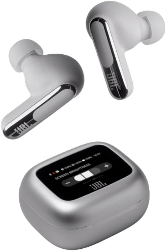 JBL LIVE FLEX 3 True wireless noise-cancelling earbuds with open-stick design and 50 hours total playback plus wireless charging, Blue