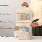 Lonimia Hanging Travel Toiletry Bag, Hangable Toiletry Bag, Polyester Material Multiple Compartments Thickened Waterproof Hangable Practical Travel bag, Suitable for Journeys, Business Trips Etc