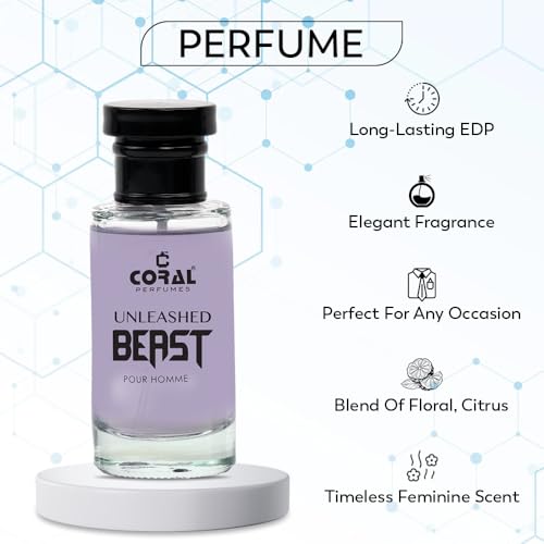Coral Unleashed Beast Pour Homme Gift Set For Men | Eau De Toilette, After Shave Cream & Shower Gel (50ml Each) | Bold & Invigorating Fragrance