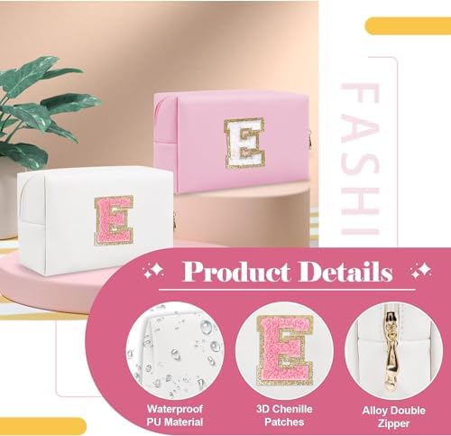 Portable Cosmetic Bag for Women,Large Makeup Bag for Travel,Personalized Makeup Bag,Toiletry Bag Gift Ideal for Teens, pink letter