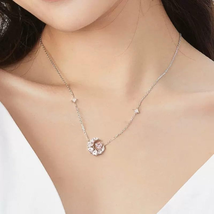Swarovski Elements Crystal Rose Gold Plated gourd 925 Sterling Silver Necklace Gift Packing J.Rosée Fashion Jewelry