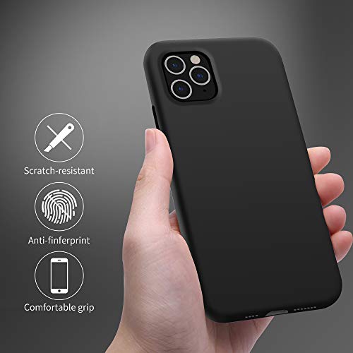 OTOFLY iPhone 11 Pro Case,Ultra Slim Fit iPhone Case Liquid Silicone Gel Cover with Full Body Protection Anti-Scratch Shockproof Case Compatible with iPhone 11 Pro (Black)