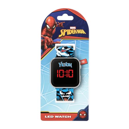 Disney Venom Kids LED Digital Watch with Printed Character Black Silicone Strap,VEN4001