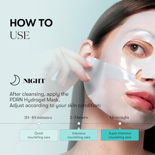 VT COSMETICS PDRN Hydrogel Mask(33gx4ea) | Intensive Nourishing, Rejuvenating Face Mask, Skin Repair & Elasticity Boost, Overnight Melting Mask, Improves Radiant, Korean Facial Mask