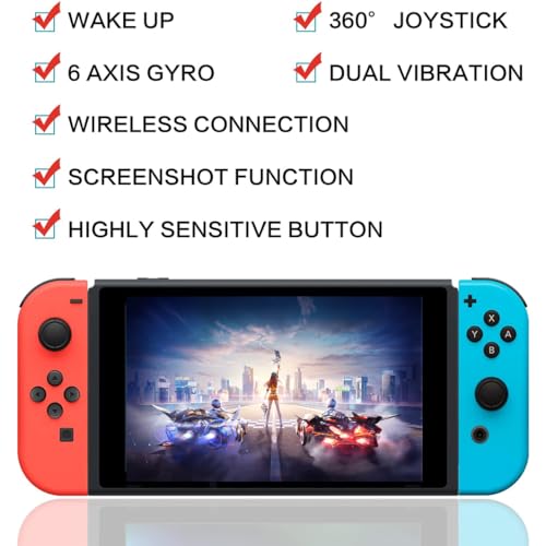 Exrp Joy Con Controller Compatible with Nintendo Switch/Lite/OLED,Replacement for Switch Joy Pad,Wireless Controllers Support Dual Vibration/Wake-up/Motion Control