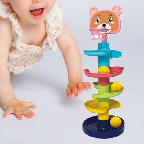 Rolling Ball Tracking Toy Set – Colorful Baby Toys Slide Track Tower | Early Educational Ball Drop Game for Toddlers | Plastic Swirling Tower with Rolling Balls – Stackable Activity Toy (Multi-Color)