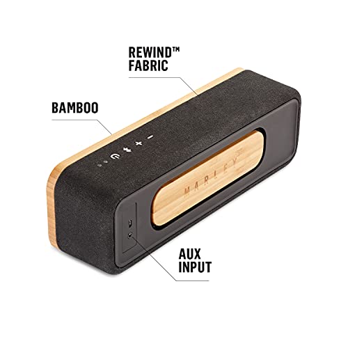 MARLEY House of Get Together Mini: Portable Speaker with Wireless Bluetooth Connectivity, 10 Hours of Indoor/Outdoor Playtime, and Sustainable Materials, Signature Black