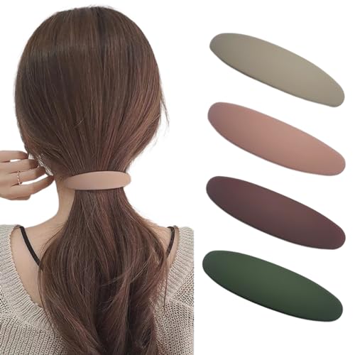 Ypkia Set of 4 Hair Clips Women's Thin Hair Medium Hair Clip Vintage Automatic Hair Clip Set for Women Girls Hair Accessories (Light Colour)