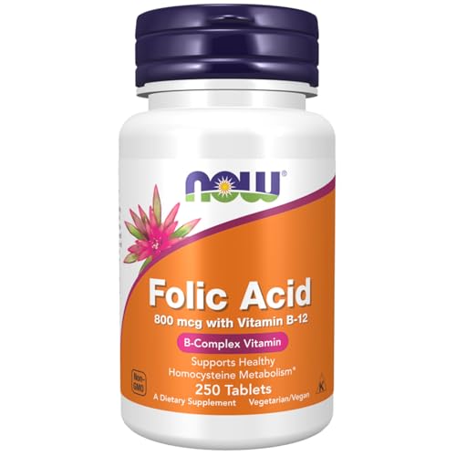 Now Foods Folic Acid 800 mcg With B12 Tablets - 250