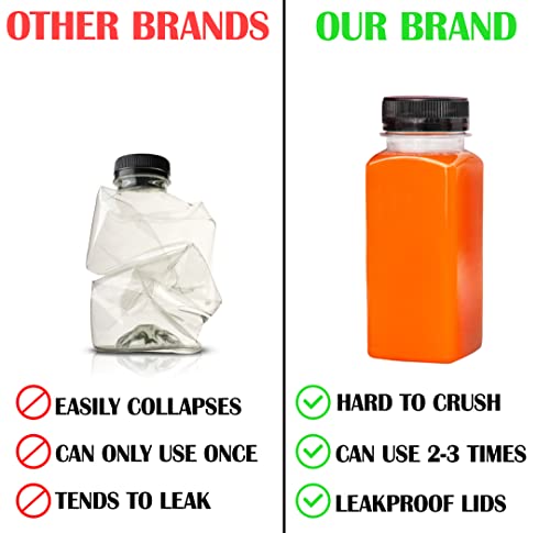 HYFY [24 PCS] 250ml Plastic Juice Bottles 8.4 oz Clear Plastic Bottles With Caps Milk Bottle Water Bottles For Kids Empty Bottle Zamzam Water Gym Water Bottle Reusable Plastic Juice Bottle Leak Proof
