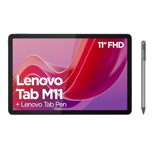 Lenovo Tab M11 Tablet | 11 Inch WUXGA Touch Display | MediaTek Helio G88 | 8GB RAM | 128GB SSD | Wi-Fi | Android 14 | Grey | Includes Tab Pen