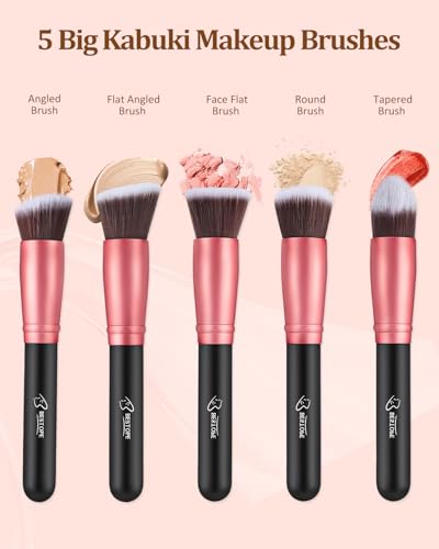 BESTOPE Makeup Brushes 16 PCs Makeup Brush Set Premium Synthetic Foundation Brush Blending Face Powder Blush Concealers Eye Shadows Make Up Brushes Kit (Rose Golden)