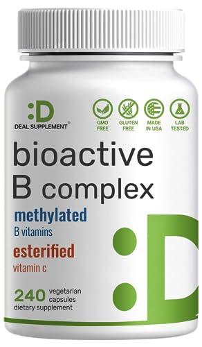 Bioactive Vitamin B Complex | 240 Veggie Capsules - Methylated B Vitamins & Esterified Vitamin C, High Potency & Easy Absorption â€“ Immune, Energy, & Metabolism Supplement â€“ Non-GMO, Vegan