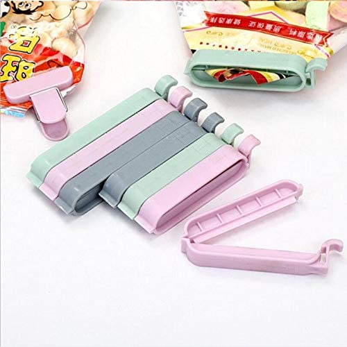 Snack Sealing Clip Plastic Bag Holder (Pack of 12, Mixed Color)