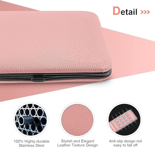YHRY Manicure Set, Professional Pedicure Kit, Nail Clippers Kit, 18 Pcs Nail Care Tools, Grooming Kit, with Luxurious Upgraded Travel Case(Pink)
