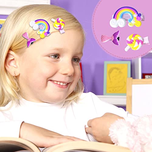 LIENJAER Baby Hair Clips, Hair Pin, Barrettes for Girls, Toddler Girls Hair Accessories, Kids Hair Clips for Styling, Flower Rainbow Candy Fruits Butterfly Cute Hair Clips for Girls 42 Pieces