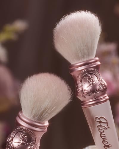Flower Knows Midsummer Fairytales Blush Brush - Premium Makeup Brush for Liquid, Cream, Powder - Buffing, Blending, Face - Soft Synthetic Bristles (01 White Vanilla)