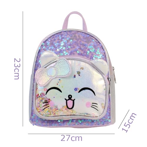 Cute Cat Backpack for Girls, Girls Mini Backpack for Kids,School Backpack Preschool Kindergarten Unicorn Toddler BookBag
