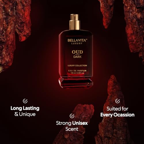 BellaVita Luxury OUD DARK Perfume for Men | Woody & Musky Fragrance with Exotic Grapefruit, Orris & Vetiver | Long-Lasting Mens Perfume | Luxury Gift for Men, Oud Perfume for Man, Vanilla Notes,100ml