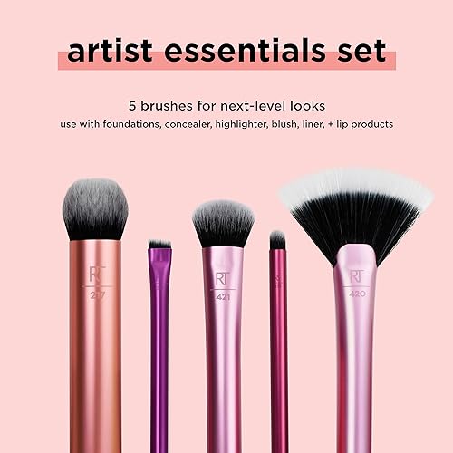 Real Techniques Artist Essentials Complete Face Makeup Brush Set For Makeup Artist Inspired Looks