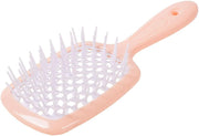 Detangling Hair Brush Hollow out Massage Ventilation Styling Comb for Curly Wet Thick and Tangled Hair(Orange&White)