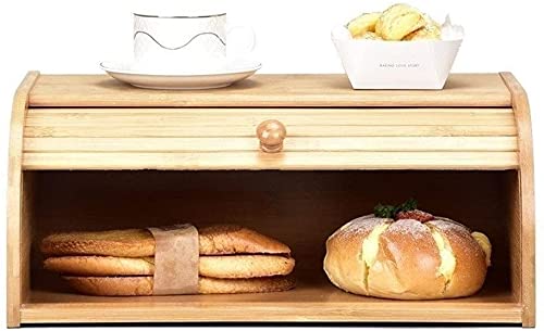 VITAL Bamboo Bread Box keep The Bread Fresh For Kitchen Counter-Large Capacity Wooden Bread Storage Container Farmhouse Bread Box with Window Bread Holder