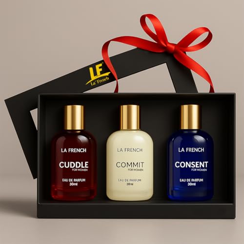 La French Perfume Gift Set for Women 3x30 ML Cuddle Commit & Consent Perfume Scent | Long Lasting EDP Fragrance Scent | Date night fragrance | Ideal Gift for Women
