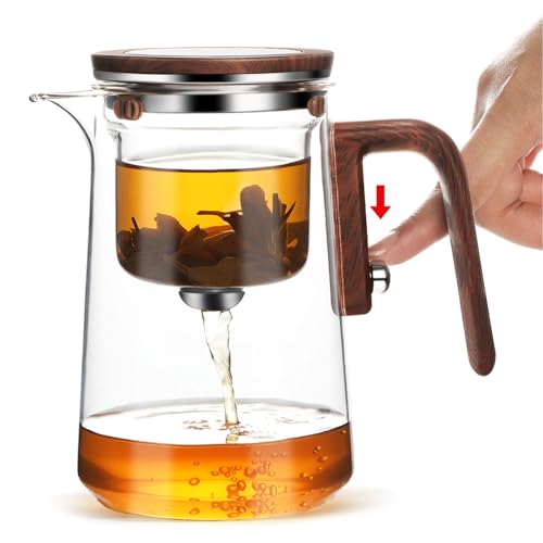 Enchanti Tea Pot - 800ml/27.1oz Witchcraft Magic Glass Teapot, Magnetic Water Separation Design, Borosilicate Infuser Pot with Strainer for Loose Leaf & Herbal Teas, Ideal for Tea Maker