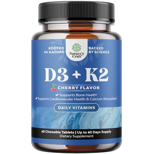 Vitamin D3 with K2 MK7 Supplement - Vitamin D3 2000 IU Tablets and Vitamin K2 for Immune Support Bone Health Heart Health Joint Support Bone Strength and Mood Boost - VIT D3 K2 Immune System Support