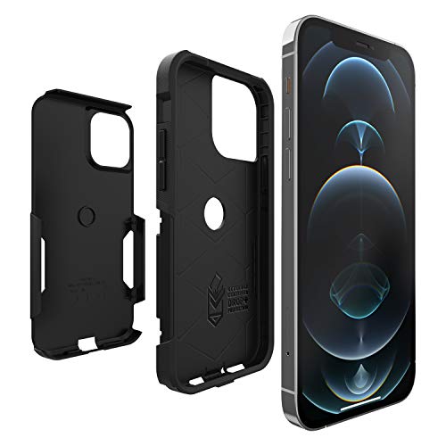 OtterBox Commuter Case for iPhone 12 / iPhone 12 Pro, Shockproof, Drop proof, Rugged, Protective Case, 3x Tested to Military Standard, Antimicrobial Protection, Black, No Retail Packaging