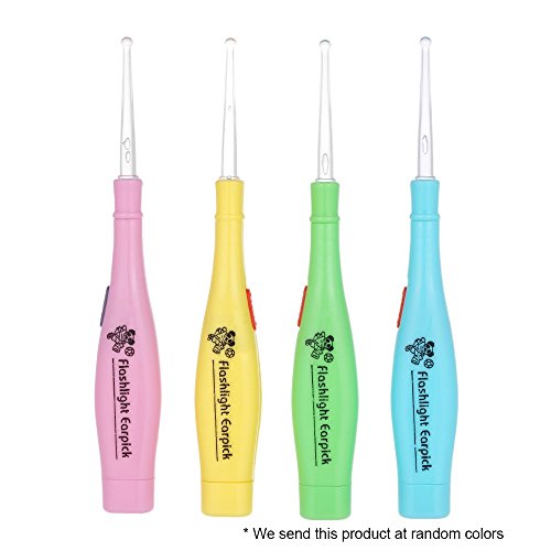 WildCard India Tonsil Stone Remover Tool LED Light Earpick Stainless Steel Earwax Remover with 3 Tips Irrigator Clean