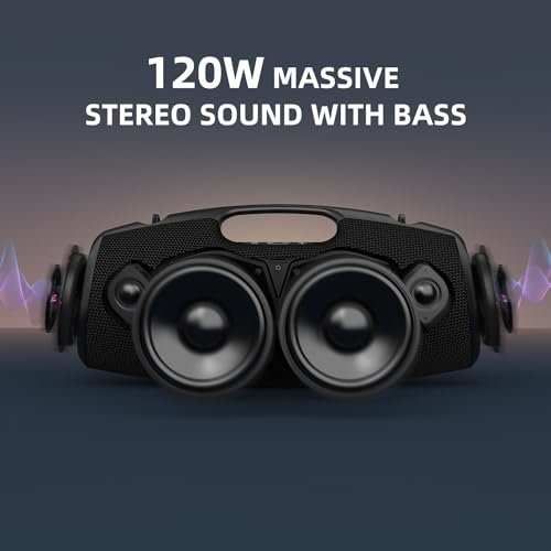 ZEALOT S78 Bluetooth Speaker, 120W Loud Bluetooth Box with Bass, IPX6 Waterproof, BoomBox with Light, Power Bank, Bluetooth 5.2, Outdoor Speaker,Large Speaker for Camping, Beach, Pool